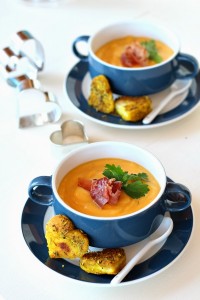 Vellutata di zucca con crostini speziati