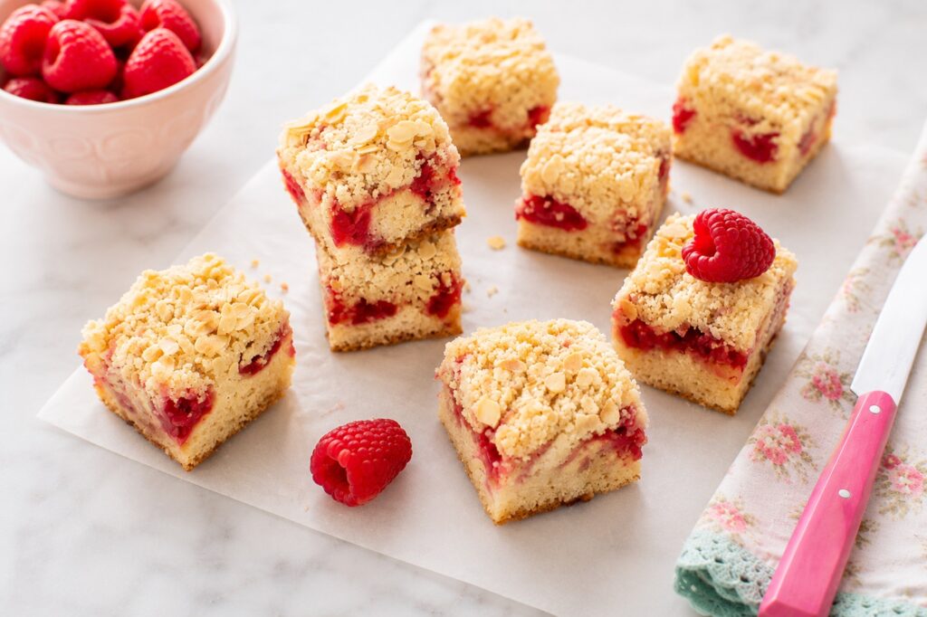 Torta crumble con lamponi