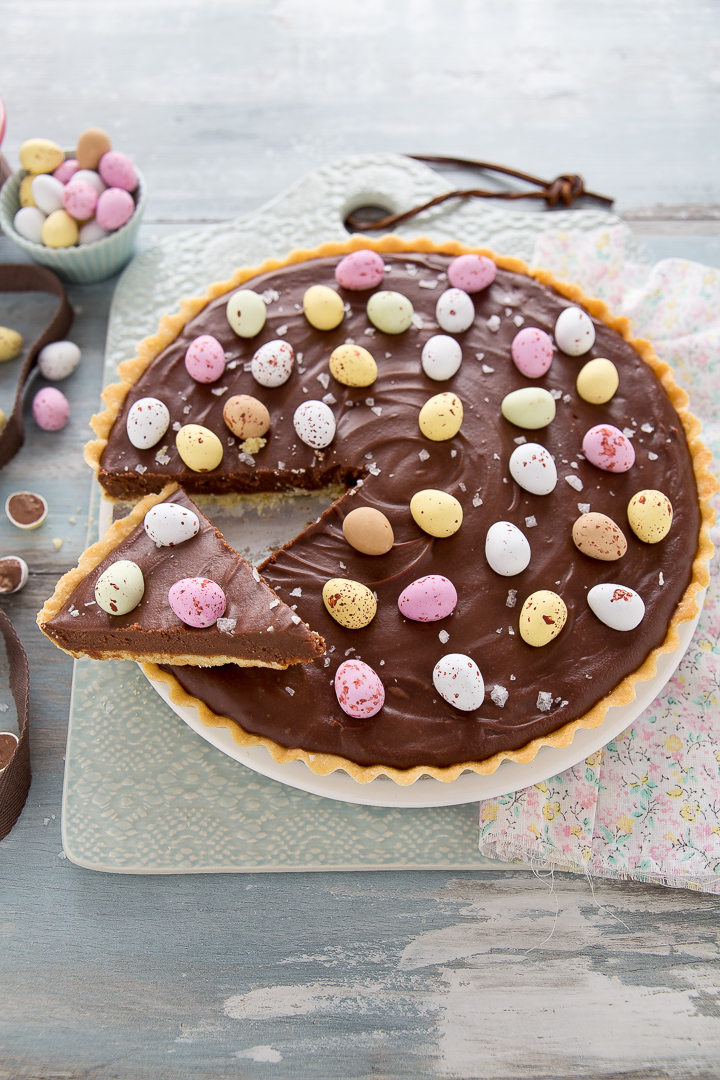 crostata al cioccolato al latte e fondente