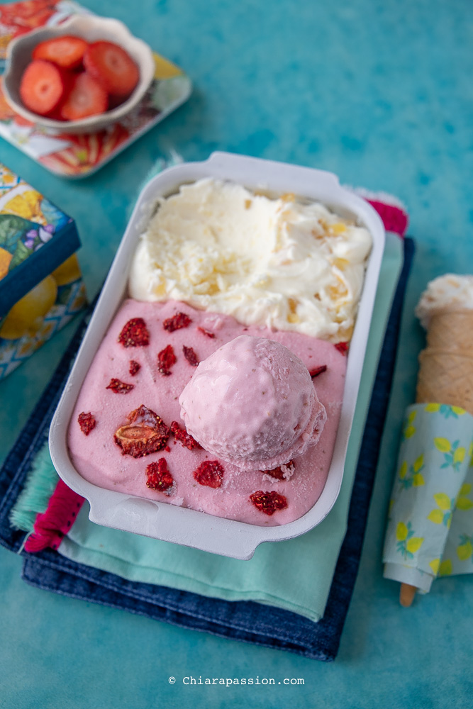 gelato alla fragola e limone